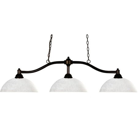 Z-LITE Chance 3 Light Billiard Light, Bronze & White Linen 147BRZ-DWL14